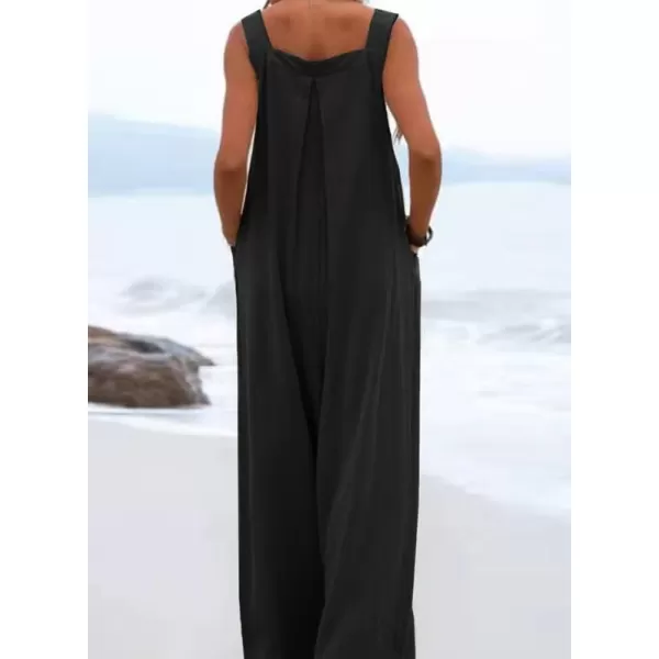 Dokotoo Women's Casual Loose Overalls Jumpsuits Adjustable Straps Wide Leg Long Pant Rompers With Pockets