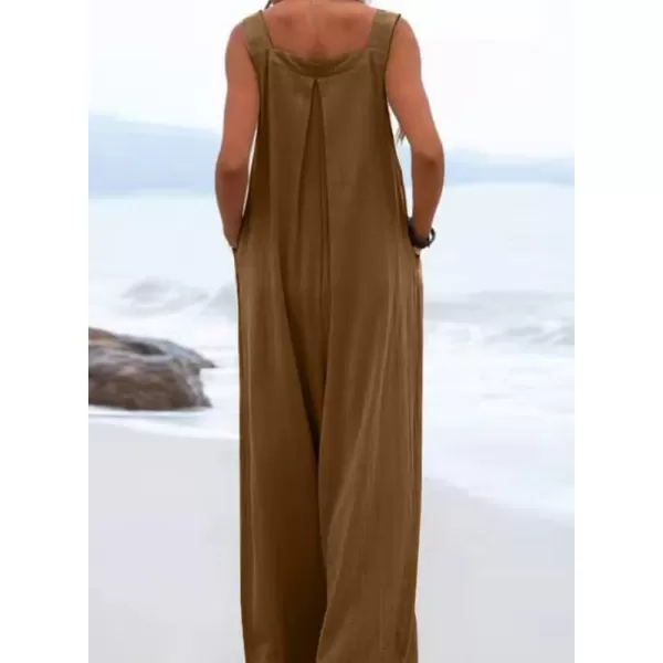 Dokotoo Women's Casual Loose Overalls Jumpsuits Adjustable Straps Wide Leg Long Pant Rompers With Pockets