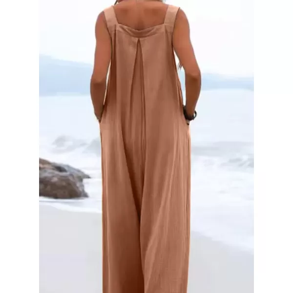 Dokotoo Women's Casual Loose Overalls Jumpsuits Adjustable Straps Wide Leg Long Pant Rompers With Pockets