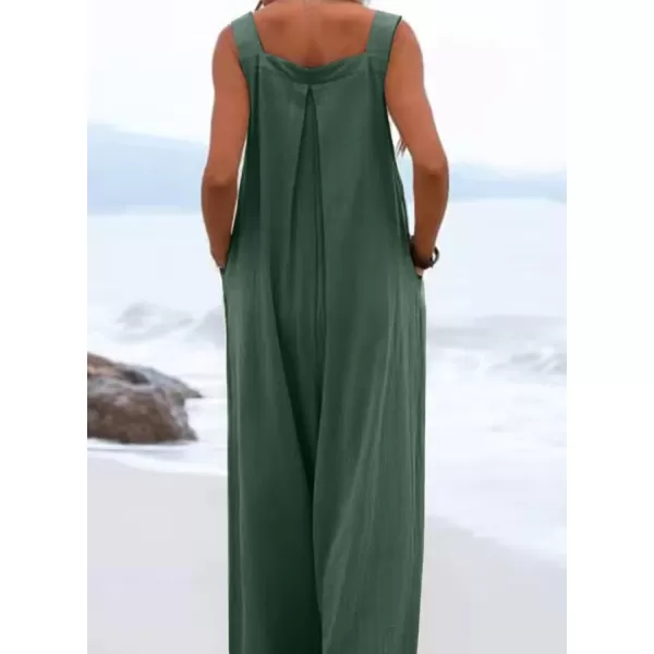 Dokotoo Women's Casual Loose Overalls Jumpsuits Adjustable Straps Wide Leg Long Pant Rompers With Pockets