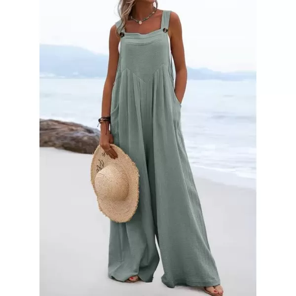 Dokotoo Women's Casual Loose Overalls Jumpsuits Adjustable Straps Wide Leg Long Pant Rompers With Pockets
