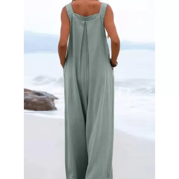 Dokotoo Women's Casual Loose Overalls Jumpsuits Adjustable Straps Wide Leg Long Pant Rompers With Pockets