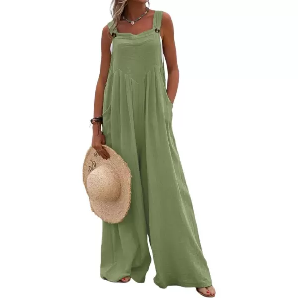 Dokotoo Women's Casual Loose Overalls Jumpsuits Adjustable Straps Wide Leg Long Pant Rompers With Pockets