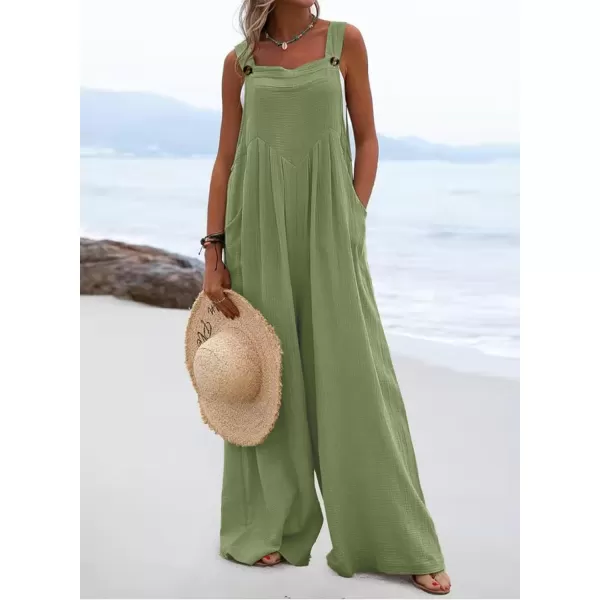 Dokotoo Women's Casual Loose Overalls Jumpsuits Adjustable Straps Wide Leg Long Pant Rompers With Pockets