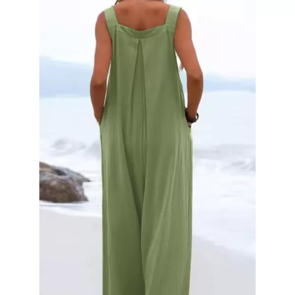Dokotoo Women's Casual Loose Overalls Jumpsuits Adjustable Straps Wide Leg Long Pant Rompers With Pockets