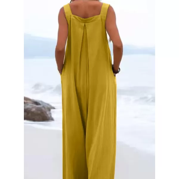 Dokotoo Women's Casual Loose Overalls Jumpsuits Adjustable Straps Wide Leg Long Pant Rompers With Pockets