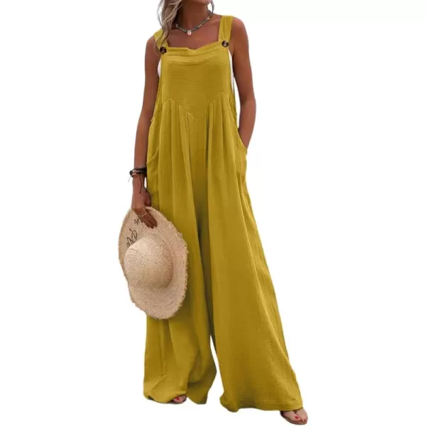Dokotoo Women's Casual Loose Overalls Jumpsuits Adjustable Straps Wide Leg Long Pant Rompers With Pockets