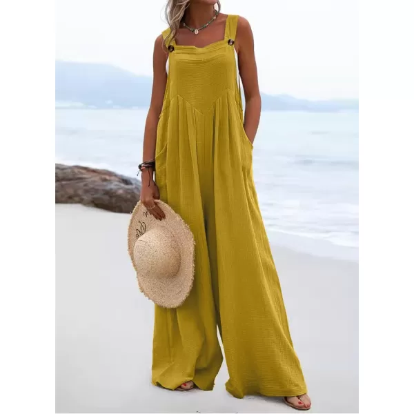 Dokotoo Women's Casual Loose Overalls Jumpsuits Adjustable Straps Wide Leg Long Pant Rompers With Pockets