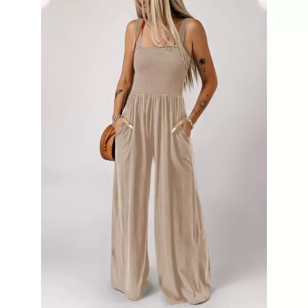 Dokotoo Women's Casual Loose Overalls Jumpsuits One Piece Sleeveless Wide Leg Long Pant Rompers With Pockets