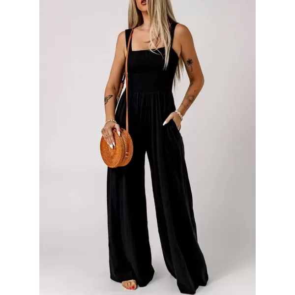 Dokotoo Women's Casual Loose Overalls Jumpsuits One Piece Sleeveless Wide Leg Long Pant Rompers With Pockets