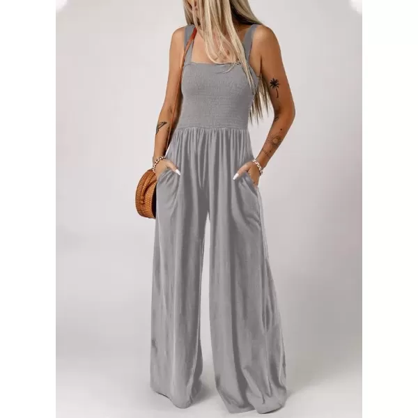 Dokotoo Women's Casual Loose Overalls Jumpsuits One Piece Sleeveless Wide Leg Long Pant Rompers With Pockets
