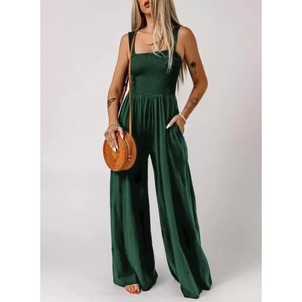 Dokotoo Women's Casual Loose Overalls Jumpsuits One Piece Sleeveless Wide Leg Long Pant Rompers With Pockets