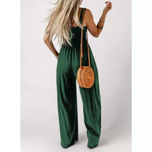 Dokotoo Women's Casual Loose Overalls Jumpsuits One Piece Sleeveless Wide Leg Long Pant Rompers With Pockets