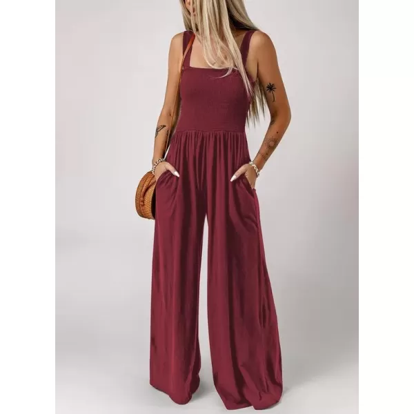 Dokotoo Women's Casual Loose Overalls Jumpsuits One Piece Sleeveless Wide Leg Long Pant Rompers With Pockets