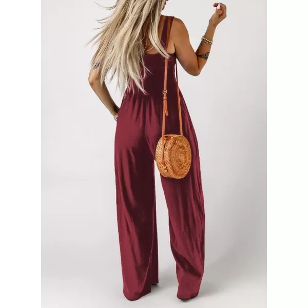 Dokotoo Women's Casual Loose Overalls Jumpsuits One Piece Sleeveless Wide Leg Long Pant Rompers With Pockets
