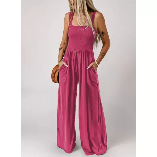 Dokotoo Women's Casual Loose Overalls Jumpsuits One Piece Sleeveless Wide Leg Long Pant Rompers With Pockets