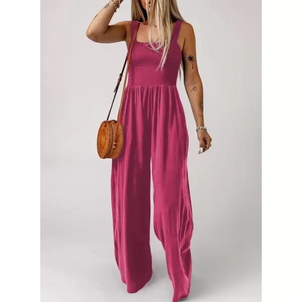 Dokotoo Women's Casual Loose Overalls Jumpsuits One Piece Sleeveless Wide Leg Long Pant Rompers With Pockets