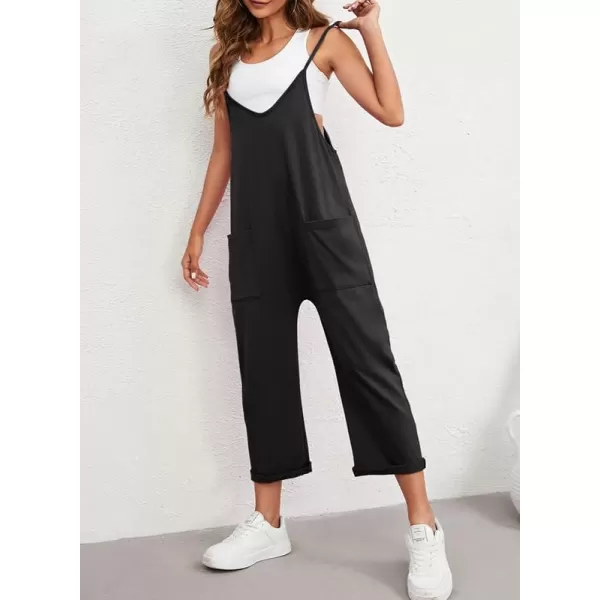 Dokotoo Women's Casual One Piece Sleeveless Jumpsuits V Neck Adjustable Spaghetti Strap Romper with Pocket