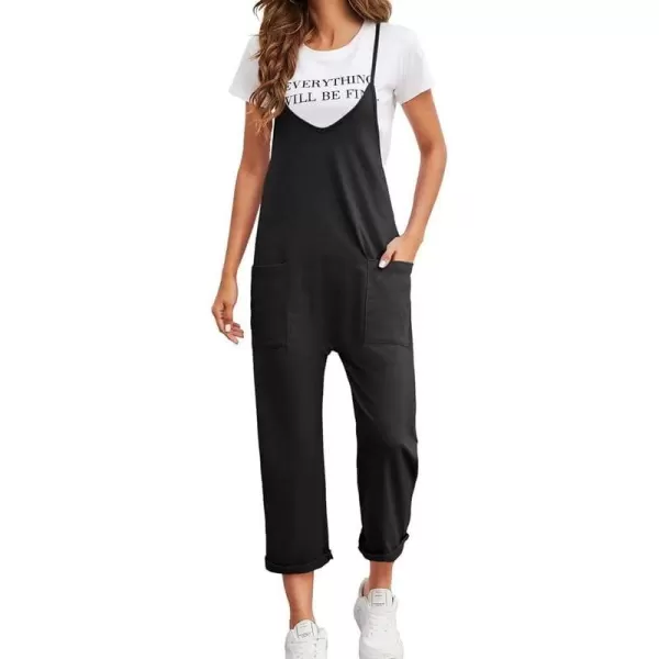 Dokotoo Women's Casual One Piece Sleeveless Jumpsuits V Neck Adjustable Spaghetti Strap Romper with Pocket