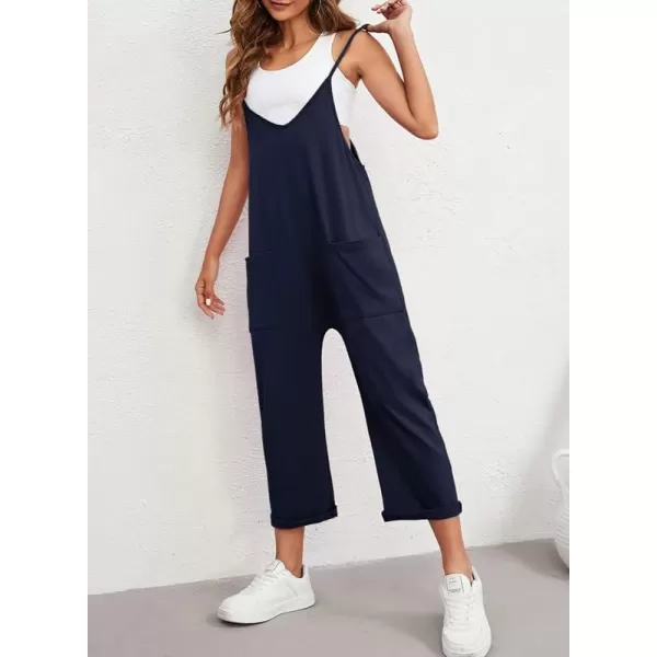 Dokotoo Women's Casual One Piece Sleeveless Jumpsuits V Neck Adjustable Spaghetti Strap Romper with Pocket