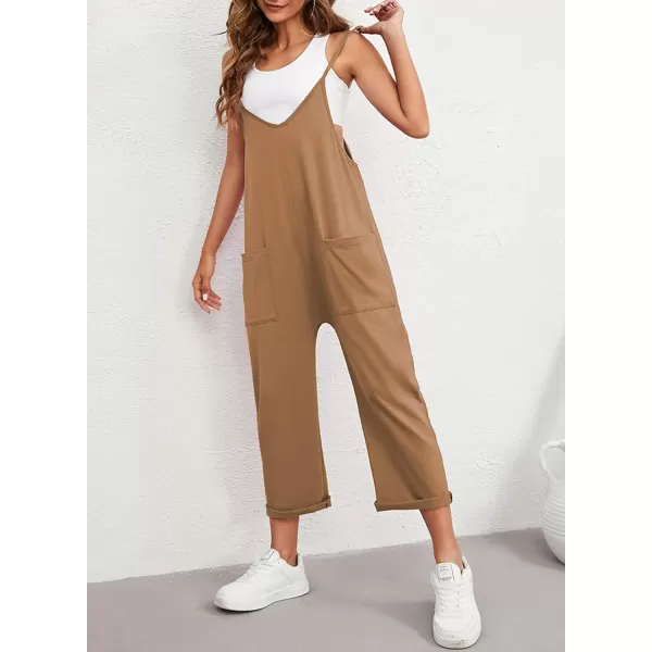 Dokotoo Women's Casual One Piece Sleeveless Jumpsuits V Neck Adjustable Spaghetti Strap Romper with Pocket