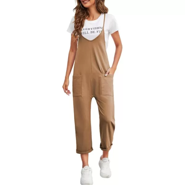 Dokotoo Women's Casual One Piece Sleeveless Jumpsuits V Neck Adjustable Spaghetti Strap Romper with Pocket