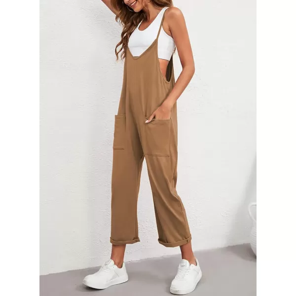 Dokotoo Women's Casual One Piece Sleeveless Jumpsuits V Neck Adjustable Spaghetti Strap Romper with Pocket