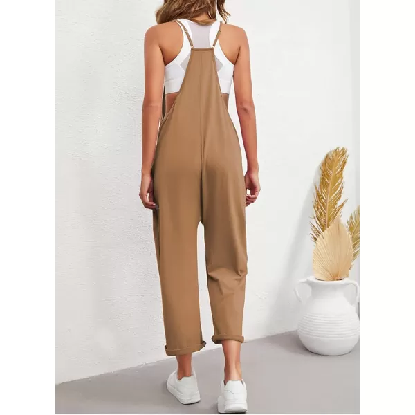 Dokotoo Women's Casual One Piece Sleeveless Jumpsuits V Neck Adjustable Spaghetti Strap Romper with Pocket