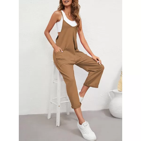 Dokotoo Women's Casual One Piece Sleeveless Jumpsuits V Neck Adjustable Spaghetti Strap Romper with Pocket