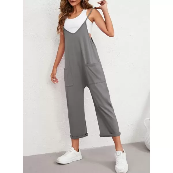 Dokotoo Women's Casual One Piece Sleeveless Jumpsuits V Neck Adjustable Spaghetti Strap Romper with Pocket