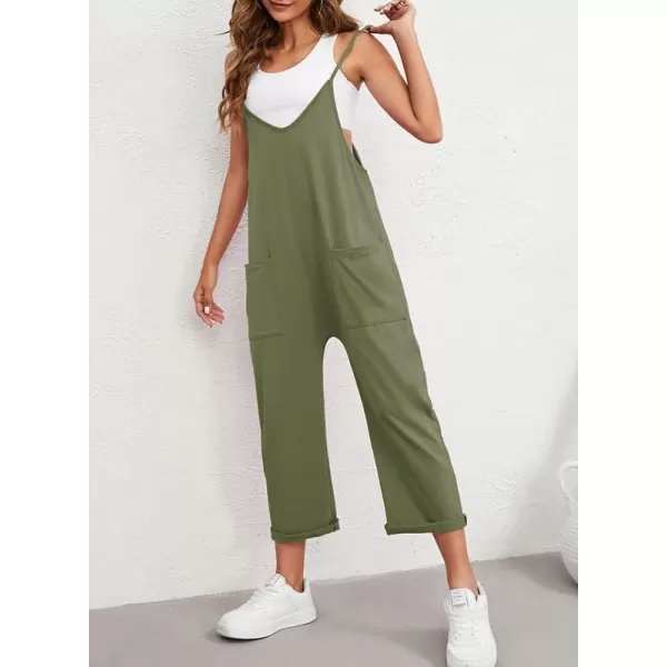 Dokotoo Women's Casual One Piece Sleeveless Jumpsuits V Neck Adjustable Spaghetti Strap Romper with Pocket