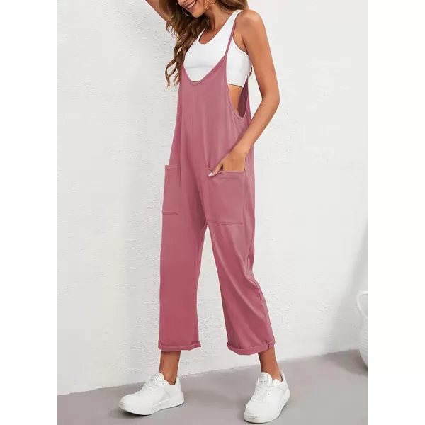 Dokotoo Women's Casual One Piece Sleeveless Jumpsuits V Neck Adjustable Spaghetti Strap Romper with Pocket