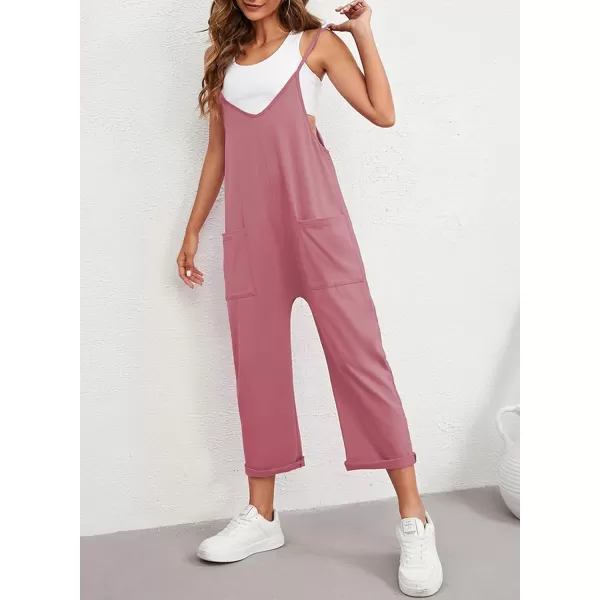 Dokotoo Women's Casual One Piece Sleeveless Jumpsuits V Neck Adjustable Spaghetti Strap Romper with Pocket
