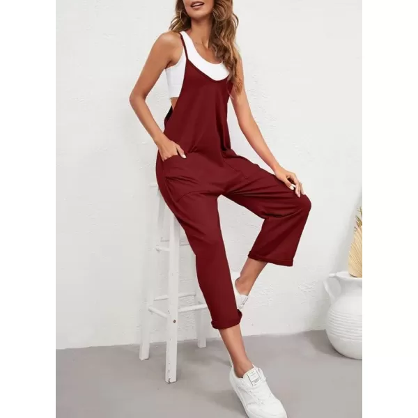 Dokotoo Women's Casual One Piece Sleeveless Jumpsuits V Neck Adjustable Spaghetti Strap Romper with Pocket