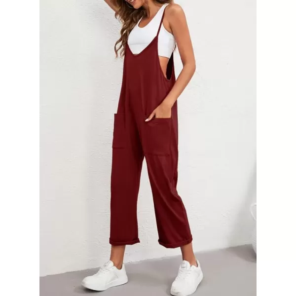 Dokotoo Women's Casual One Piece Sleeveless Jumpsuits V Neck Adjustable Spaghetti Strap Romper with Pocket