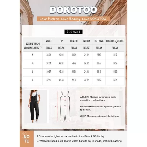 Dokotoo Women's Casual One Piece Sleeveless Jumpsuits V Neck Adjustable Spaghetti Strap Romper with Pocket