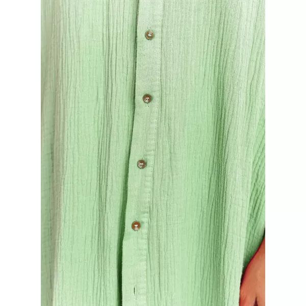 Dokotoo Womens Casual Short Sleeve Side Split Button Down Long Kimonos Cardigans Swimsuit Cover Ups