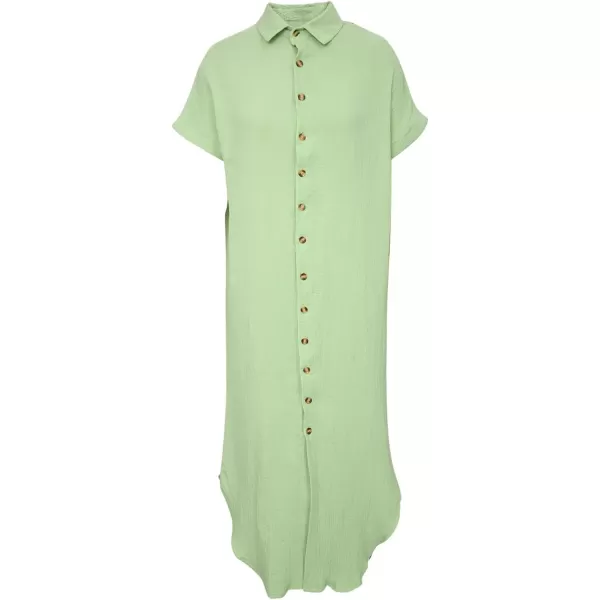 Dokotoo Womens Casual Short Sleeve Side Split Button Down Long Kimonos Cardigans Swimsuit Cover Ups