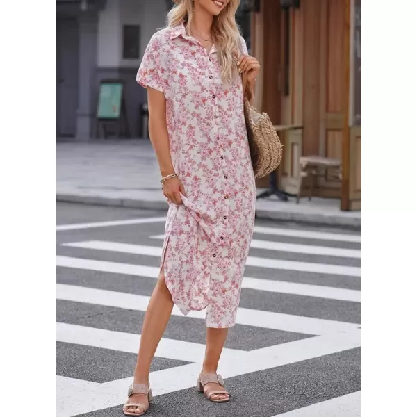 Dokotoo Womens Casual Short Sleeve Side Split Button Down Long Kimonos Cardigans Swimsuit Cover Ups