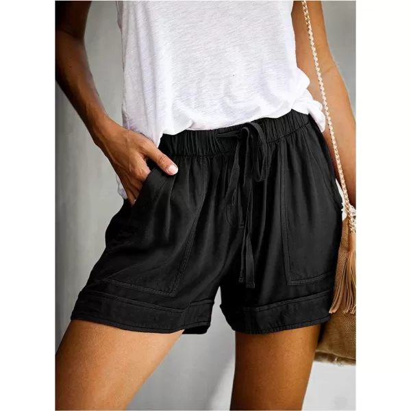 Dokotoo Womens Comfy Drawstring Casual Elastic Waist Pocketed Shorts