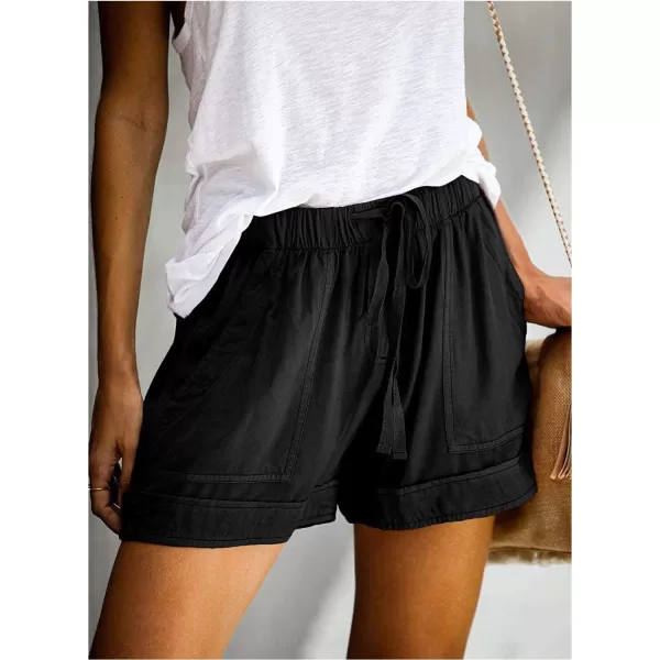 Dokotoo Womens Comfy Drawstring Casual Elastic Waist Pocketed Shorts