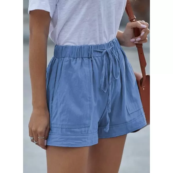 Dokotoo Womens Comfy Drawstring Casual Elastic Waist Pocketed Shorts