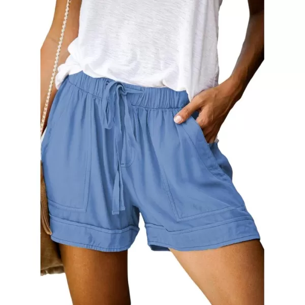 Dokotoo Womens Comfy Drawstring Casual Elastic Waist Pocketed Shorts