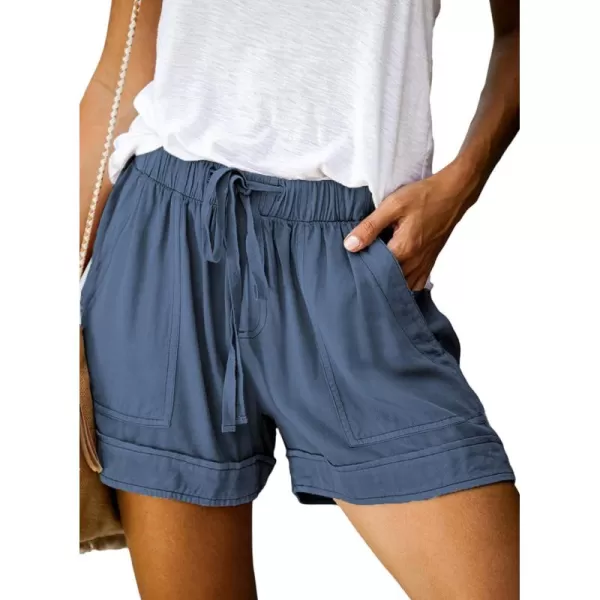 Dokotoo Womens Comfy Drawstring Casual Elastic Waist Pocketed Shorts