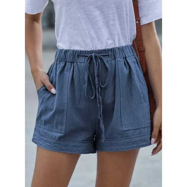 Dokotoo Womens Comfy Drawstring Casual Elastic Waist Pocketed Shorts