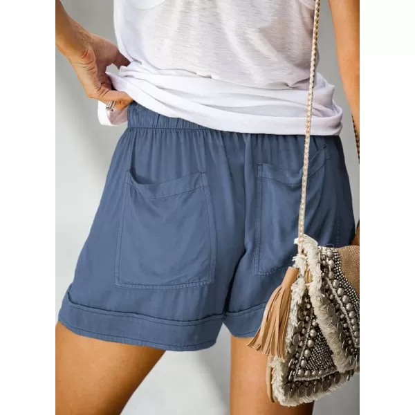 Dokotoo Womens Comfy Drawstring Casual Elastic Waist Pocketed Shorts