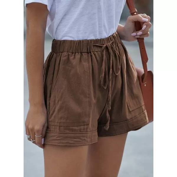 Dokotoo Womens Comfy Drawstring Casual Elastic Waist Pocketed Shorts