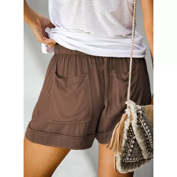 Dokotoo Womens Comfy Drawstring Casual Elastic Waist Pocketed Shorts