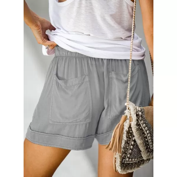 Dokotoo Womens Comfy Drawstring Casual Elastic Waist Pocketed Shorts