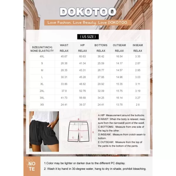 Dokotoo Womens Comfy Drawstring Casual Elastic Waist Pocketed Shorts